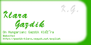 klara gazdik business card